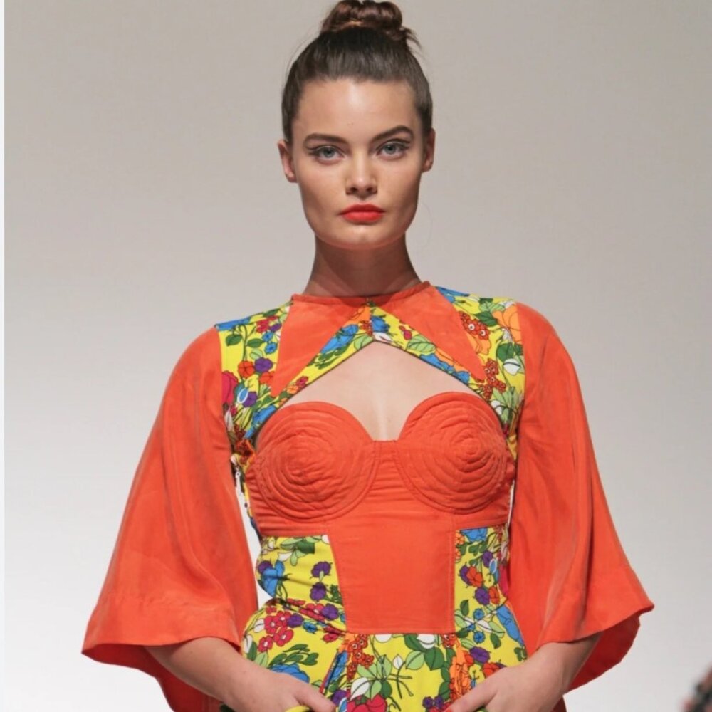 Nuvolo Floral Summer Cocktail Kimmno-Sleeve Dress Size Large